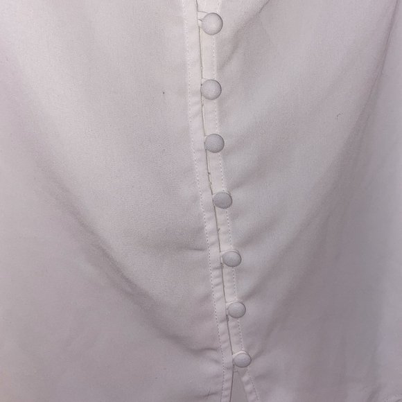 Buttoned Collar Blouse || White - Picture 4 of 7